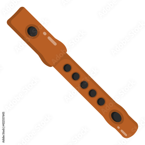 
Grab this splendid flat icon of flute, musical instrument 

