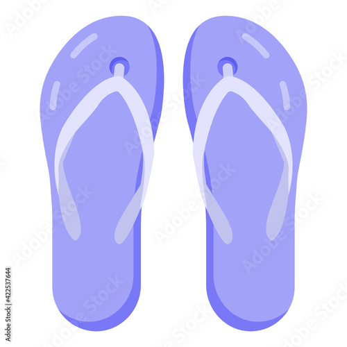 
Creatively designed flat icon of flip flops, footwear 

