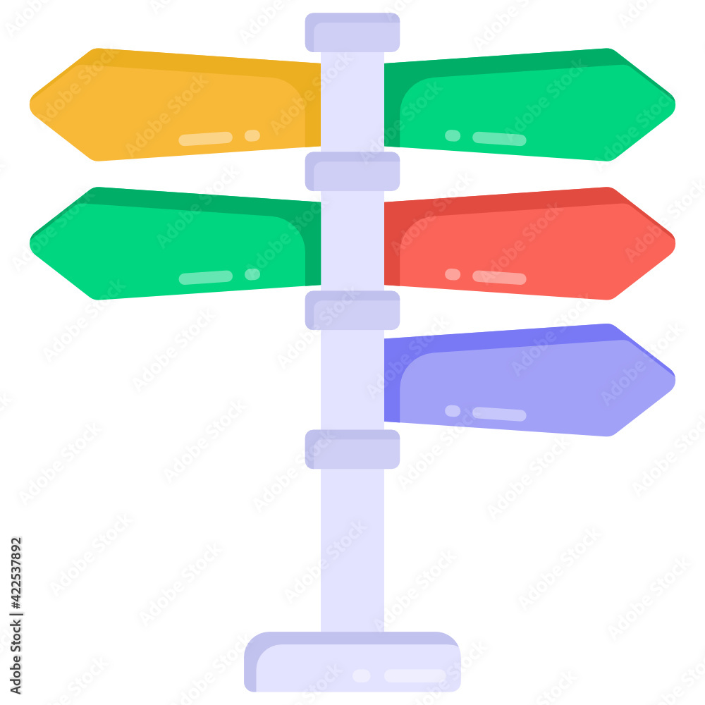 Directional board in flat design vector
Directional board in flat design vector