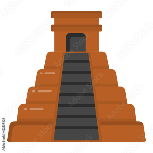 
Chichen itza in very well designed and creative flat icon,  

