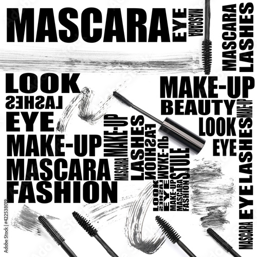 Collage of brushes with bla...