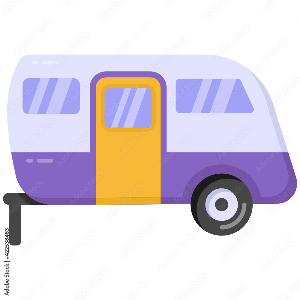 Caravan flat trendy vector design,
Caravan flat trendy vector design,