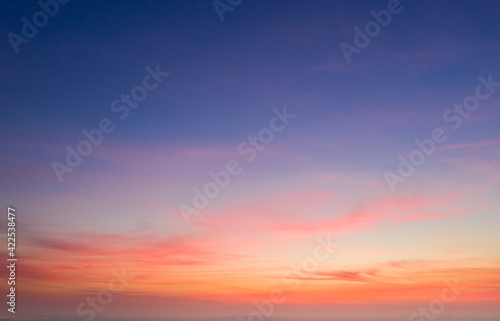 Fototapeta Naklejka Na Ścianę i Meble -  Blue dramatic sunset sky replacement for composition 