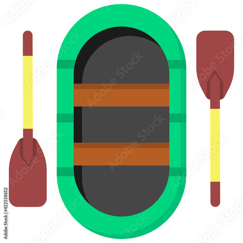 
Rafting boat flat trendy editable vector 


