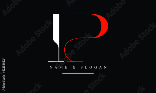 PI, IP, P, I abstract letters logo monogram