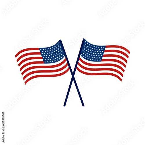 usa flags crossed