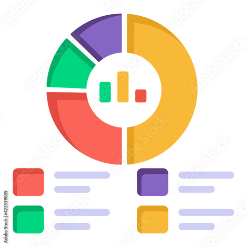  Icon of business analytics in modern flat design