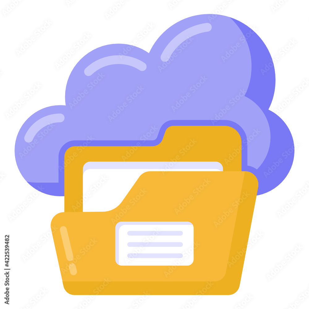 Icon of cloud folder in flat design
Icon of cloud folder in flat design