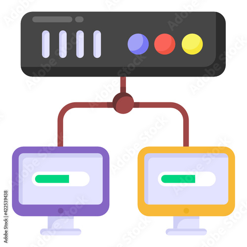  A network structure icon in flat design