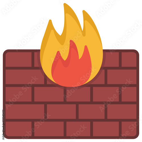 
Icon of firewall in flat design 

