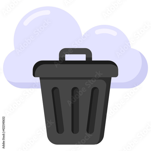 
Icon of cloud delete in flat design 

