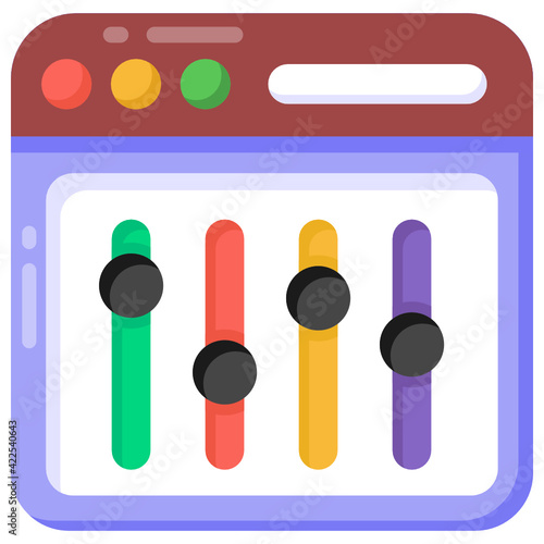 
Icon of web preferences in flat design 


