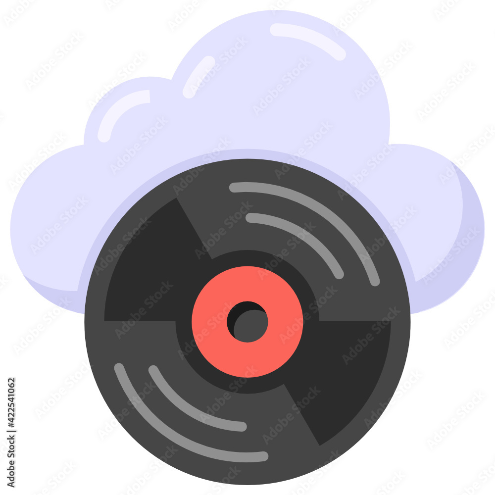 
A cloud disc flat icon 

