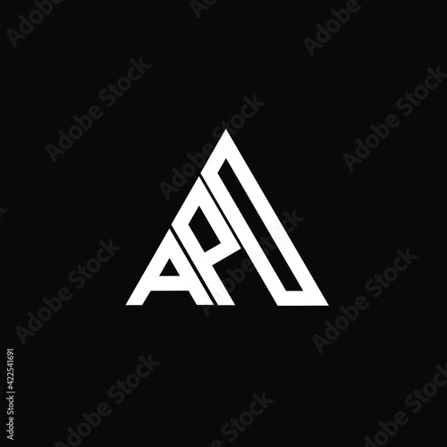 A P D letter logo creative design on black color background. APD icon 