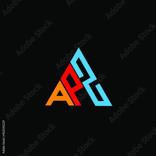A P S letter logo creative design on black color background. APS icon