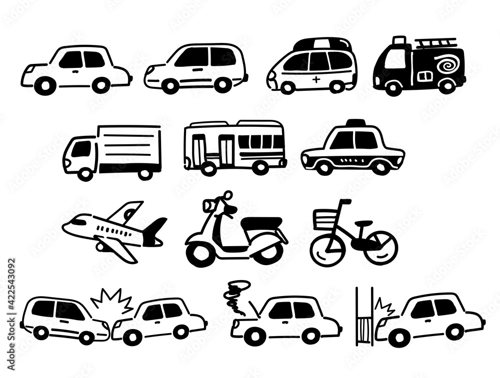 シンプルな 車の イラスト(白黒) シンプルな 車の イラスト(白黒)