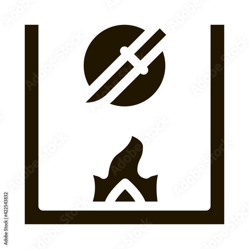 Knife Fireplace Icon Vector Glyph Illustration
