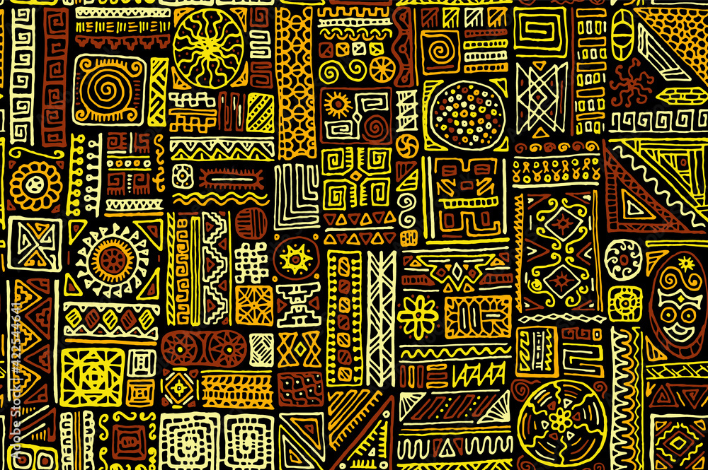 Fototapeta Traditional african vector seamless pattern design