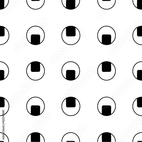 Vector Black Geometric Circular onigiri seamless design, inspired by Japanese sushi, onigiri (AKA rice balls).  Perfect fit for products such as stationary, textiles, fashion, product packaging, menu,