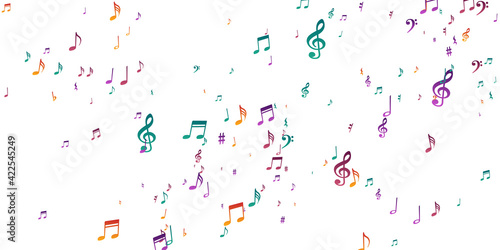 Musical note icons vector backdrop. Symphony
