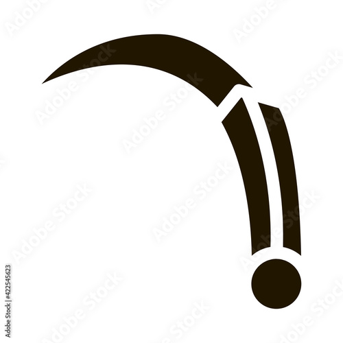 Curved Knife Icon Vector Glyph Illustration