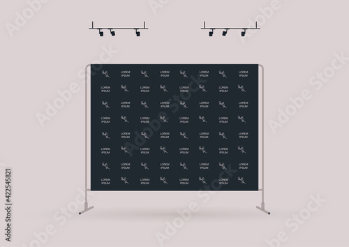 A template of a marketing event press wall covered with sponsor logos, no people