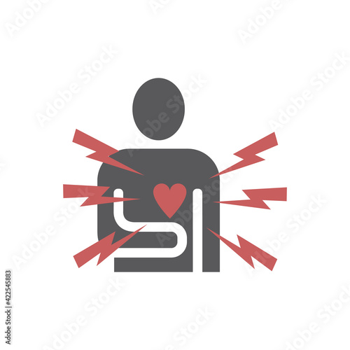Heart pain icon. Vector sign for web graphics