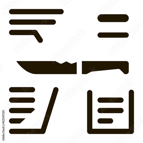 Knife Description Icon Vector Glyph Illustration