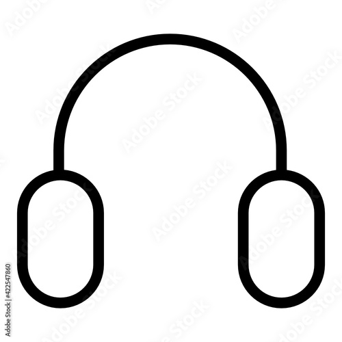 Headphone customer services icon design line style