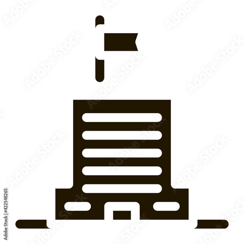 Skyscraper Flag Icon Vector Glyph Illustration