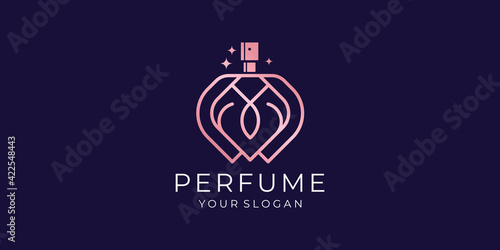 rose gold Luxury Perfume Logo Template Design premium.premium vector