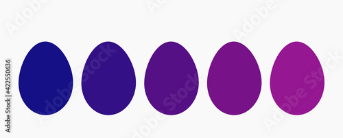 Easter eggs blue and purple collection.