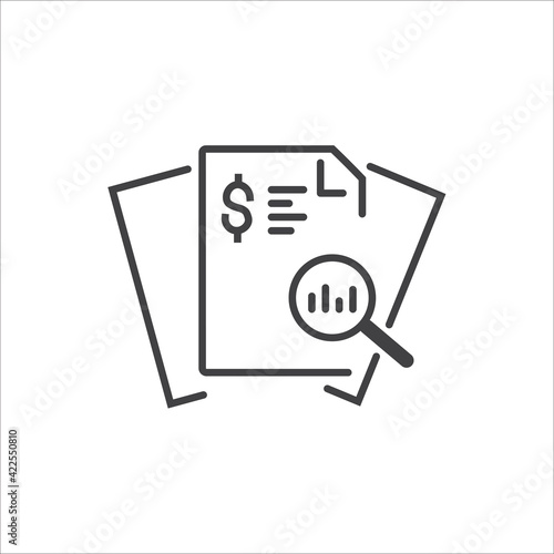 Simple financial analysis related line vector icon Includes icons such as Gainers and Losers, Portfolio Analysis, Financial Reports, and more.