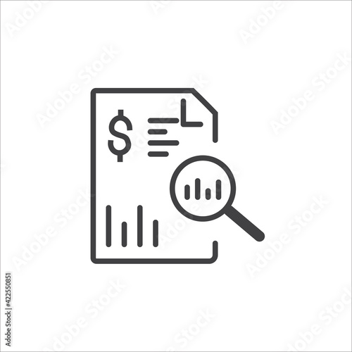 Simple financial analysis related line vector icon Includes icons such as Gainers and Losers, Portfolio Analysis, Financial Reports, and more.