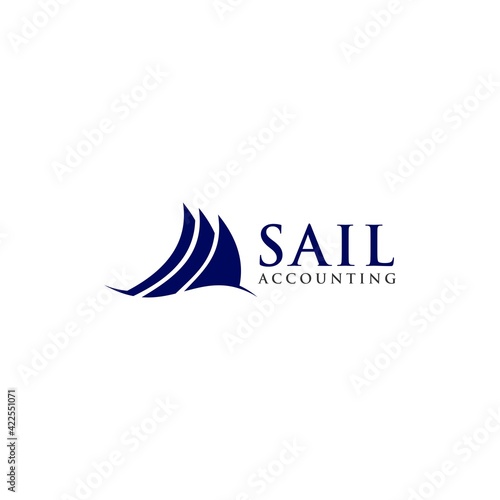 Sail Accounting Logo Design Vector