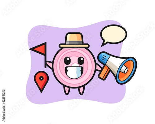 Character cartoon of onion rings as a tour guide