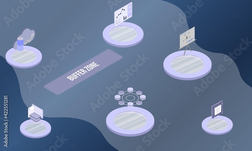 Buffer zone concept on abstract design