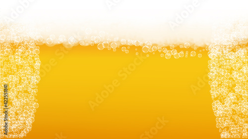 Oktoberfest background. Beer foam. Craft lager splash.