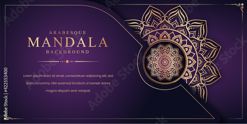 Luxury mandala background with golden arabesque pattern Arabic Islamic east style. Decorative mandala for print, poster, cover, brochure, flyer, banner.