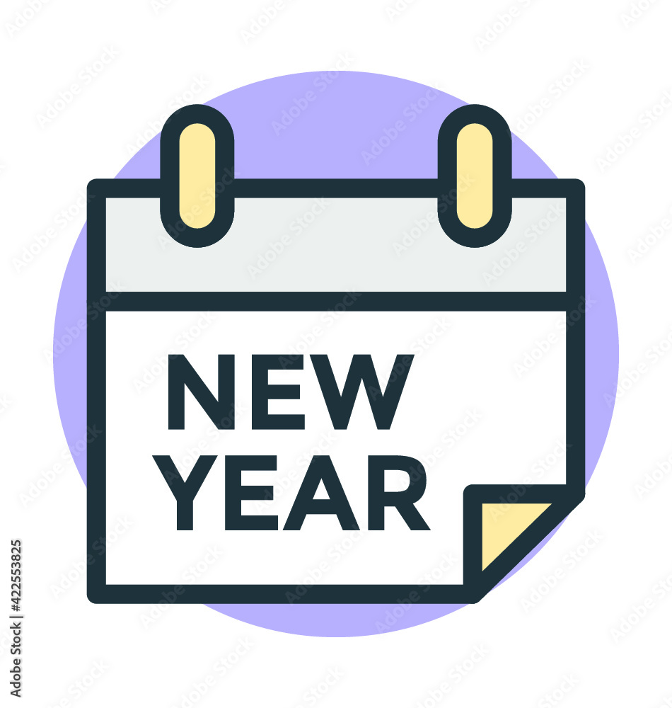 New Year Calendar Vector Icon