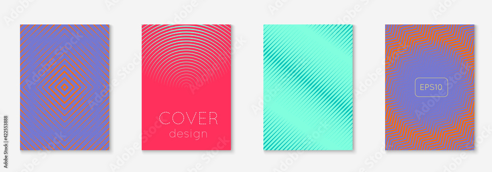 Design magazine cover as template with line geometric element.