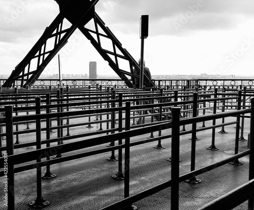 Empty lines at the Eiffel Tower in Paris