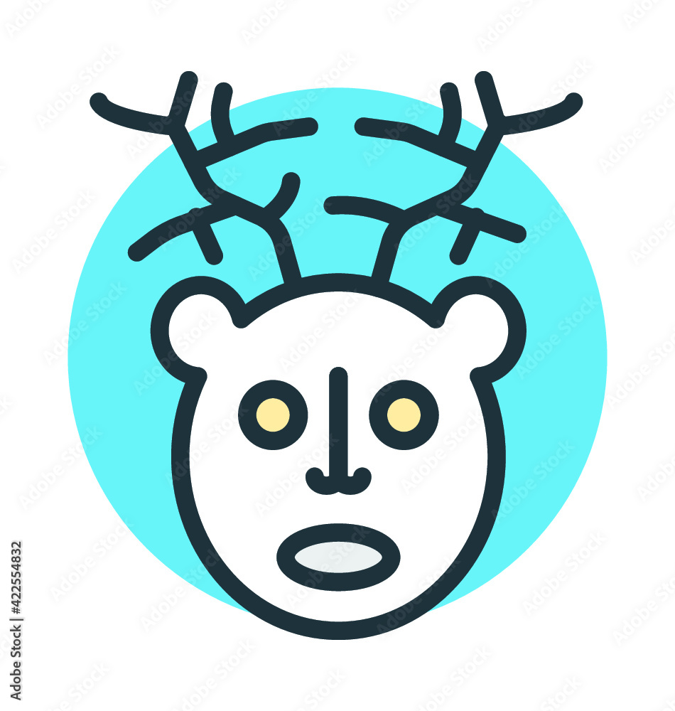 Reindeer Head Vector Icon