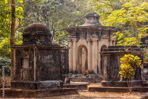 British era tombs at the Park Street cemetary grounds in the city of Kolkata. photo