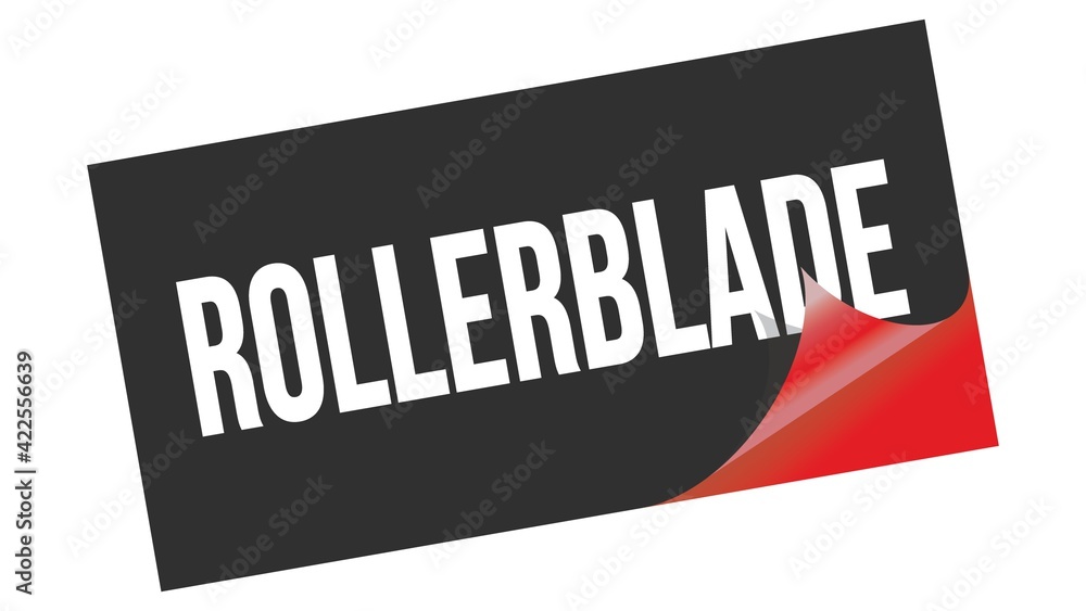 ROLLERBLADE text on black red sticker stamp. ROLLERBLADE text on black red sticker stamp.