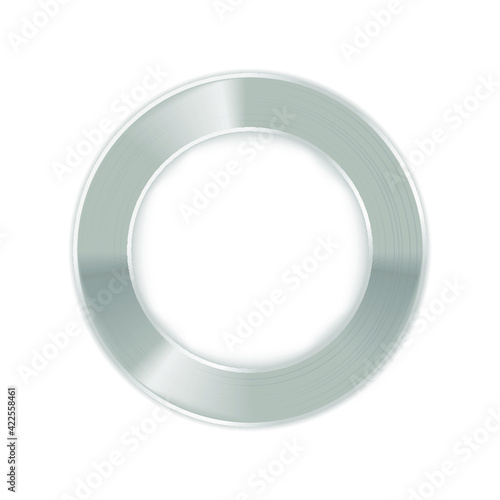 Abstract blank metal ring isolated on a white background. 3d rendering