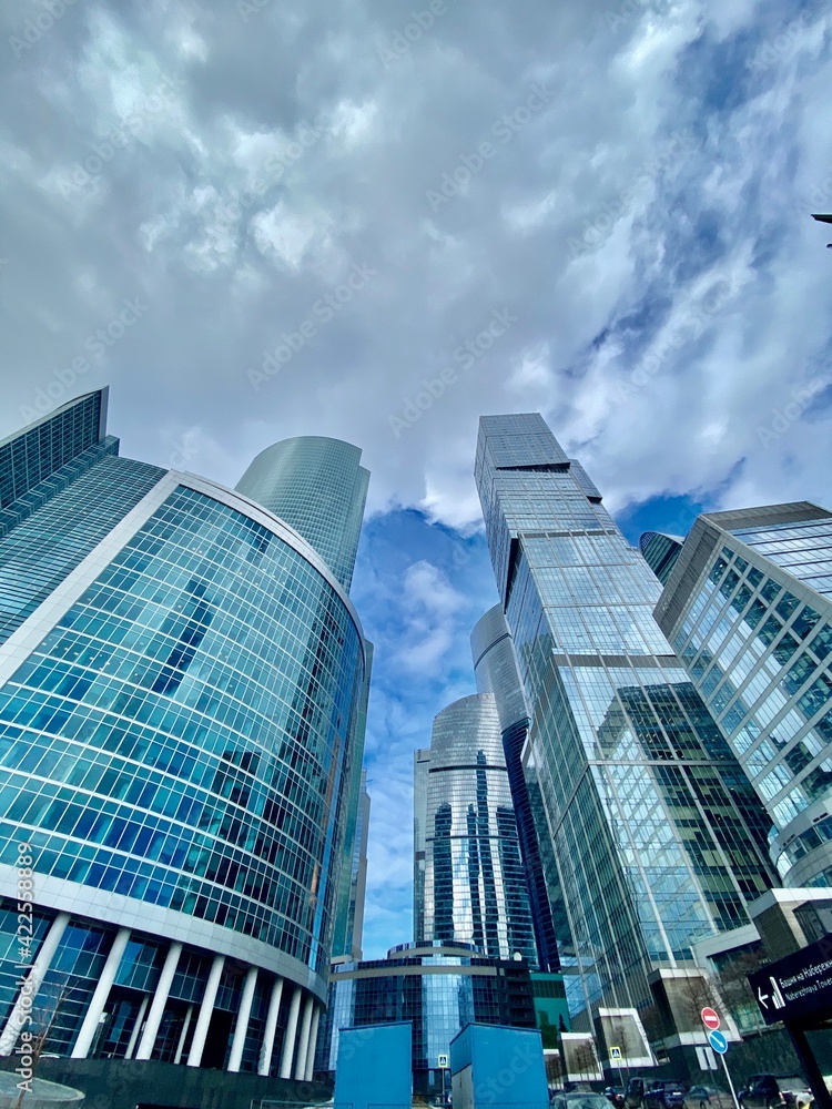Skyscrapers of Moscow International Business Center (Moscow City) in Russia. 