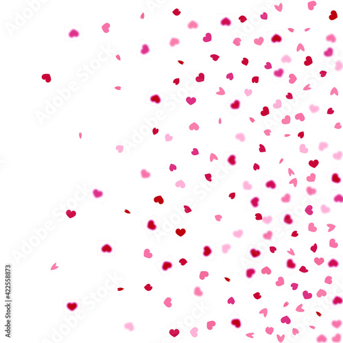 Heart Background. 8 March Banner with Flat Heart. Exploding Like Sign. Vector Template for Mother's Day Card. St Valentine Day Card with Classical Hearts. Red Pink Empty Vintage Confetti Template.