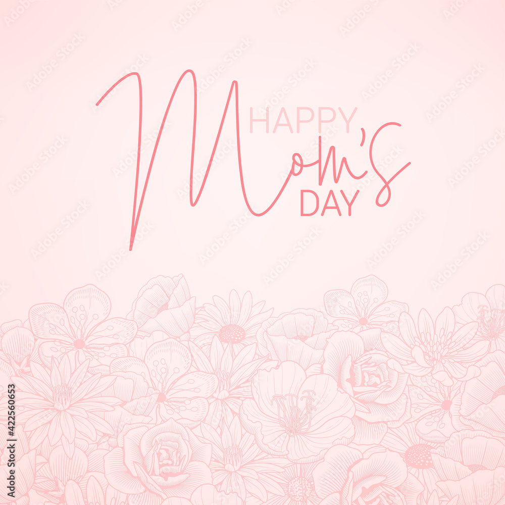 Mother's Day Appreciation, Mother's Day Background, Mom's Day, Mom's Love, Happy Mother's Day Text, Vector Text Background Illustration