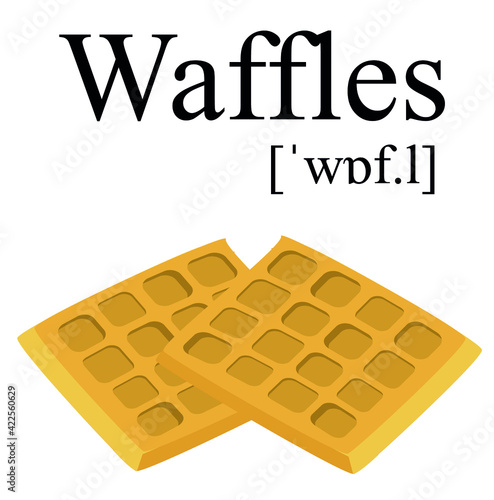 Two waffles and a transcription of the word